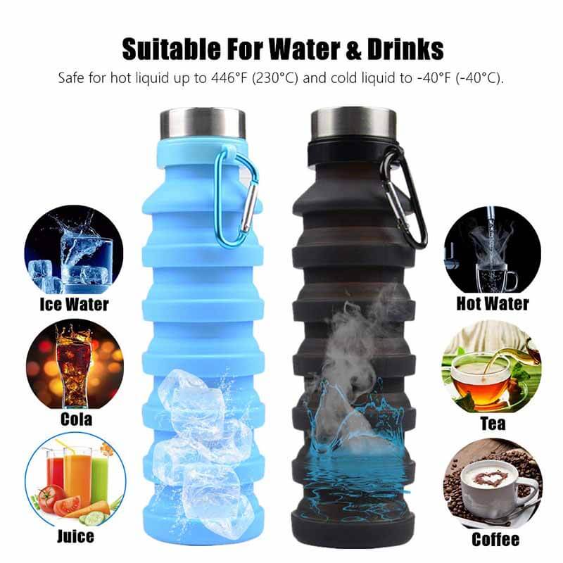 Mumutan Silicone Collapsible Water Bottles, Portable Foldable