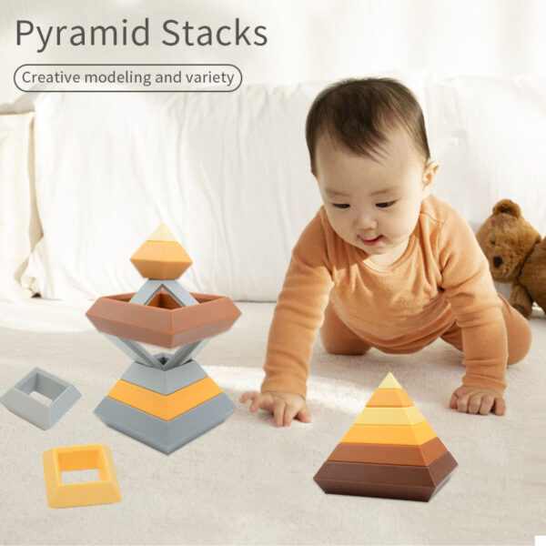 Custom Silicone Pyramid Stacker Toy