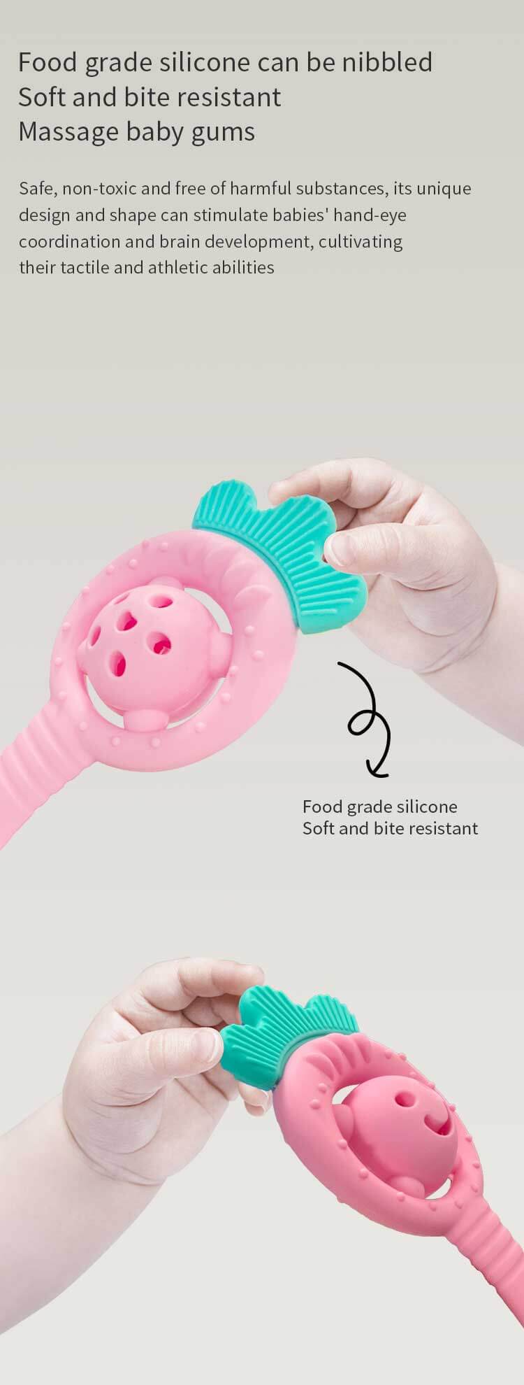 Soft Strawberry Rattle Teether